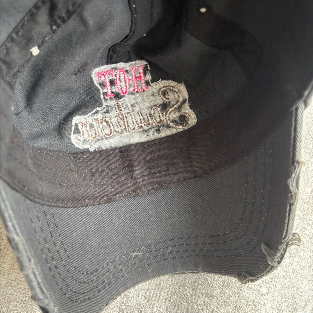 KBETHOS Vintage “Hot Southern Mess” Distressed Cap - Women Black NWOT - Picture 5 of 5